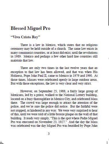 Blessed Miguel Pro Minibook,by Bob and Penny Lord - Journeys of Faith