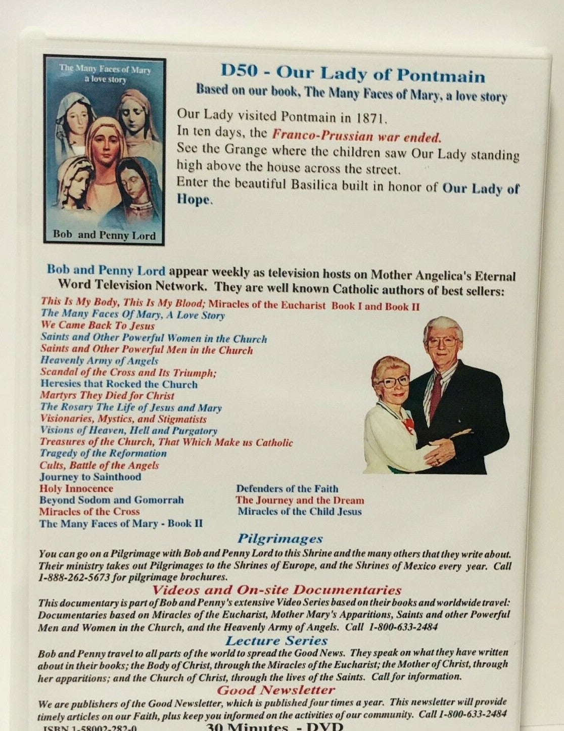 Our Lady of Pontmain DVD by Bob & Penny Lord, New