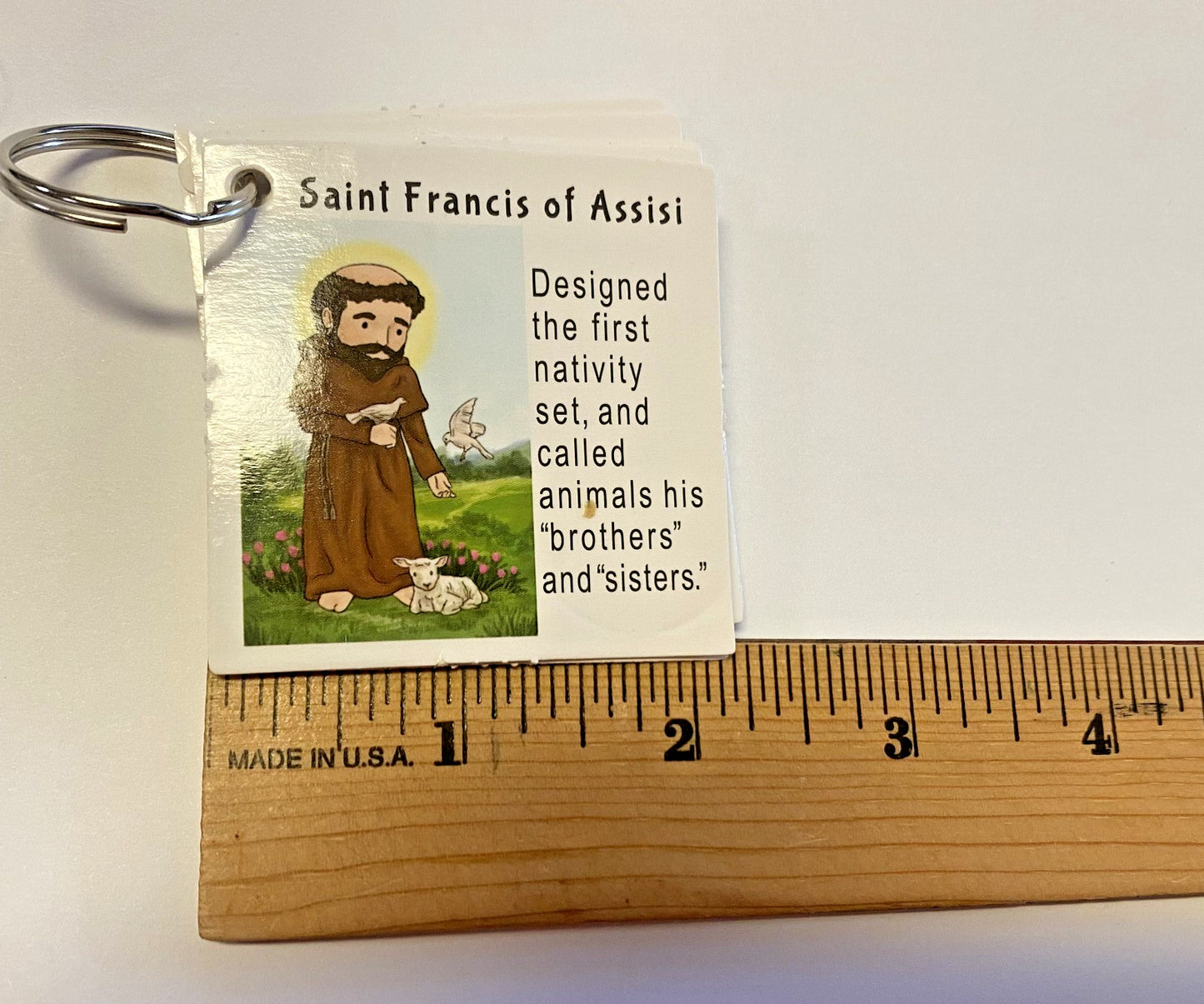 Saints Punch Out cards 2" x 2" on Keychain Ring for Children, New #AB-320-R2 - Journeys of Faith