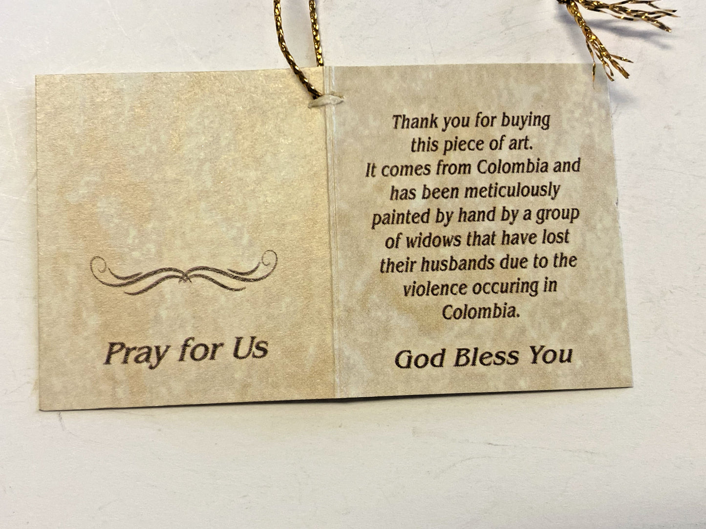 Our Lady of Fatima Handmade Rosary, New from Colombia #L061