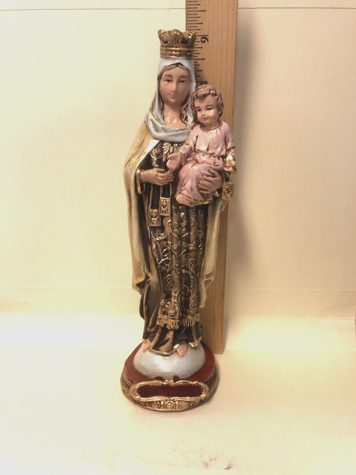 Our Lady of Mount Carmel 9" Statue, New from Colombia #L007