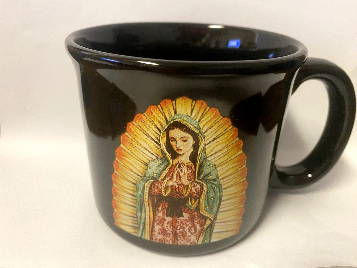 Our Lady of Guadalupe 13 oz. Cup/Mug with prayer, New #051 - Bob and Penny Lord Journeys of Faith