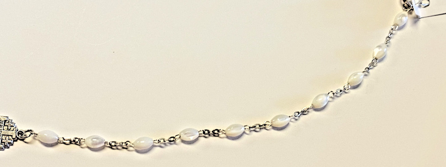 Jerusalem Cross Charm 1 Decade Rosary Bracelet,New from Bethlehem # HLYLND-067