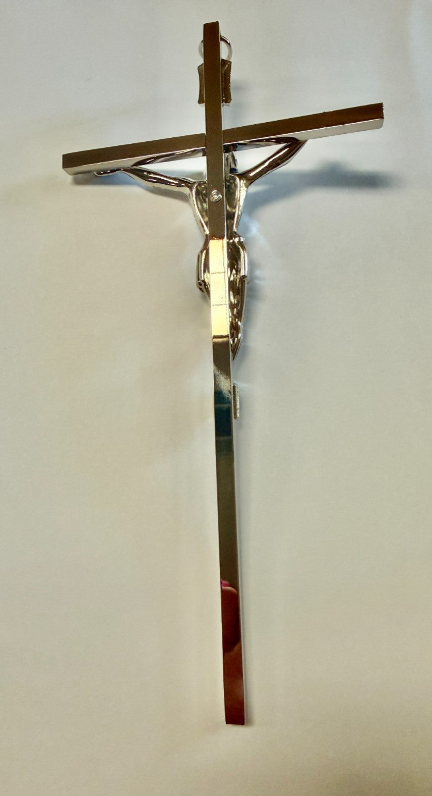 Hammered Wall Silver Crucifix 8", New #AB-190