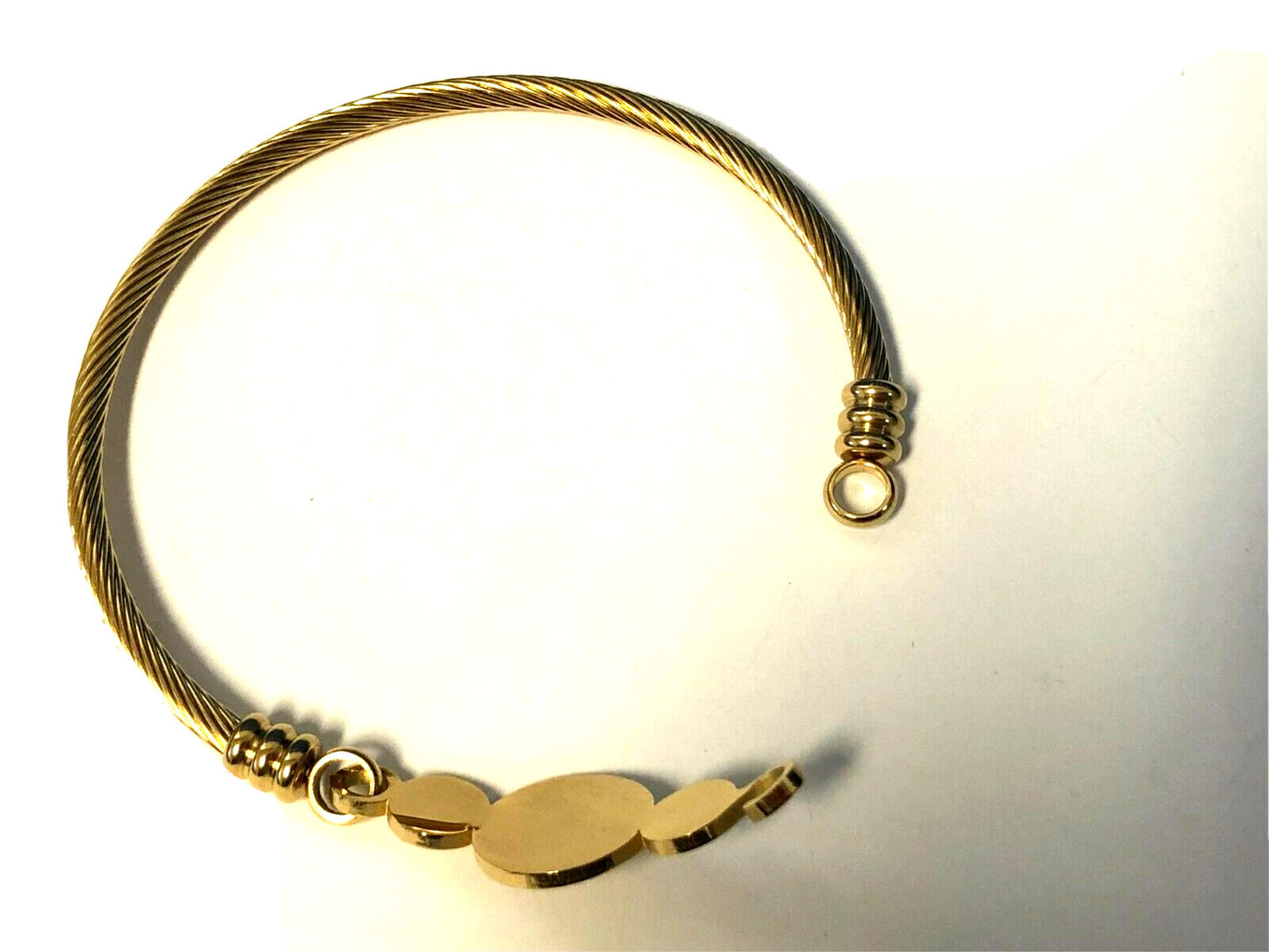 Saint Benedict Medal on Gold or Silver Bangle Bracelet, New - Journeys of Faith