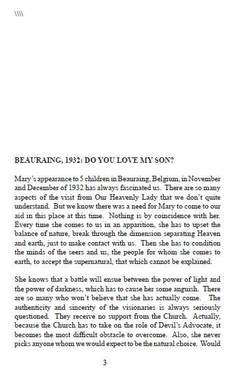 Our Lady of Beauraing Pamphlet/Minibook,by Bob and Penny Lord - Journeys of Faith