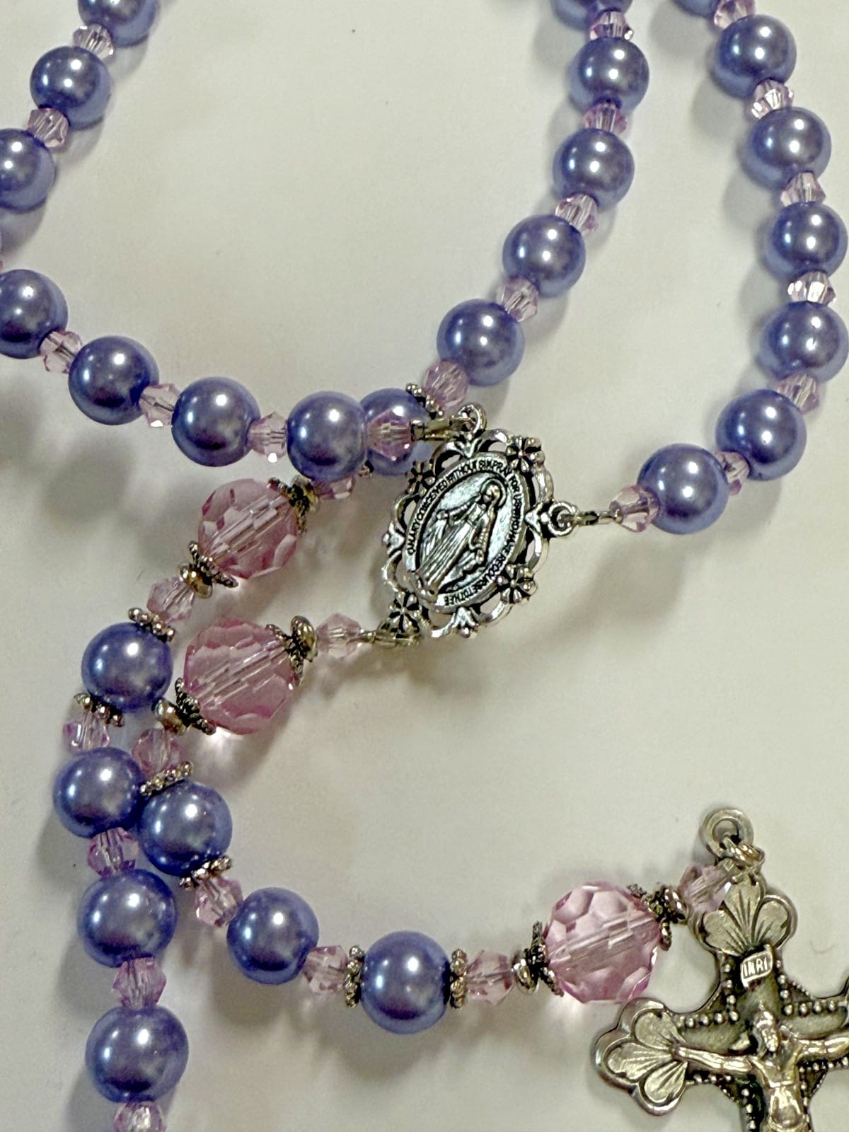 Purple Rosary with Faux Glass Pearl and Faceted Crystal Beads, New #Gftshp-54 Journeys of Faith Collectibles:Religion & Spirituality:Christianity:Rosaries
