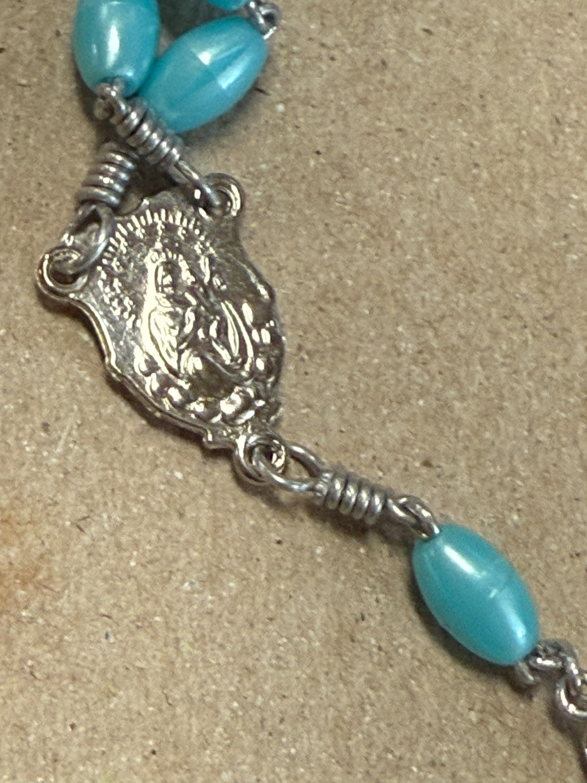 SHJ & IHM Vintage Aqua Blue Rosary, New from Italy, #Gftshp-11 - Journeys of Faith