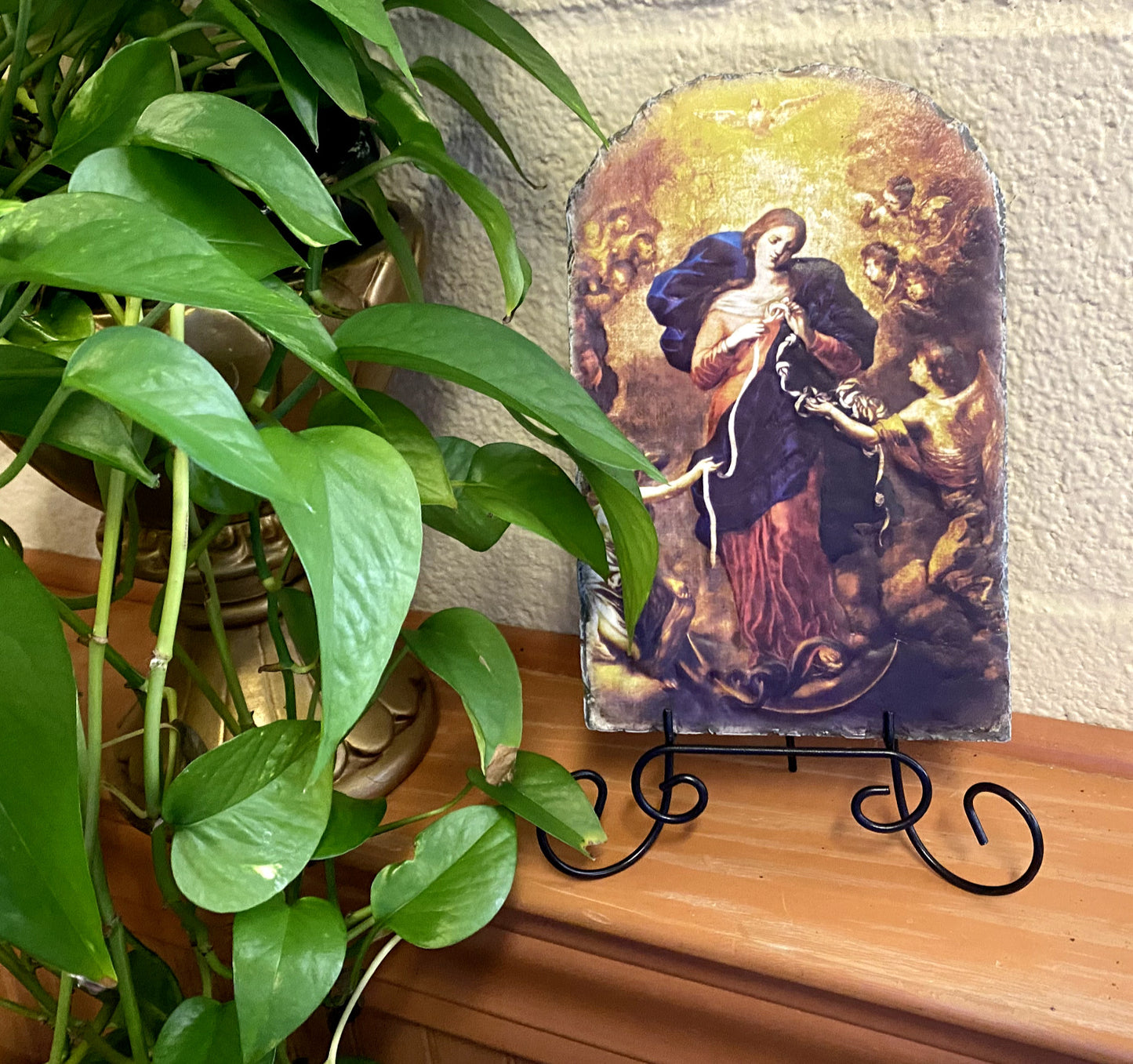 Our Lady Undoer (Untier) of Knots 8.5" Arched Tile Plaque, New #AB-141