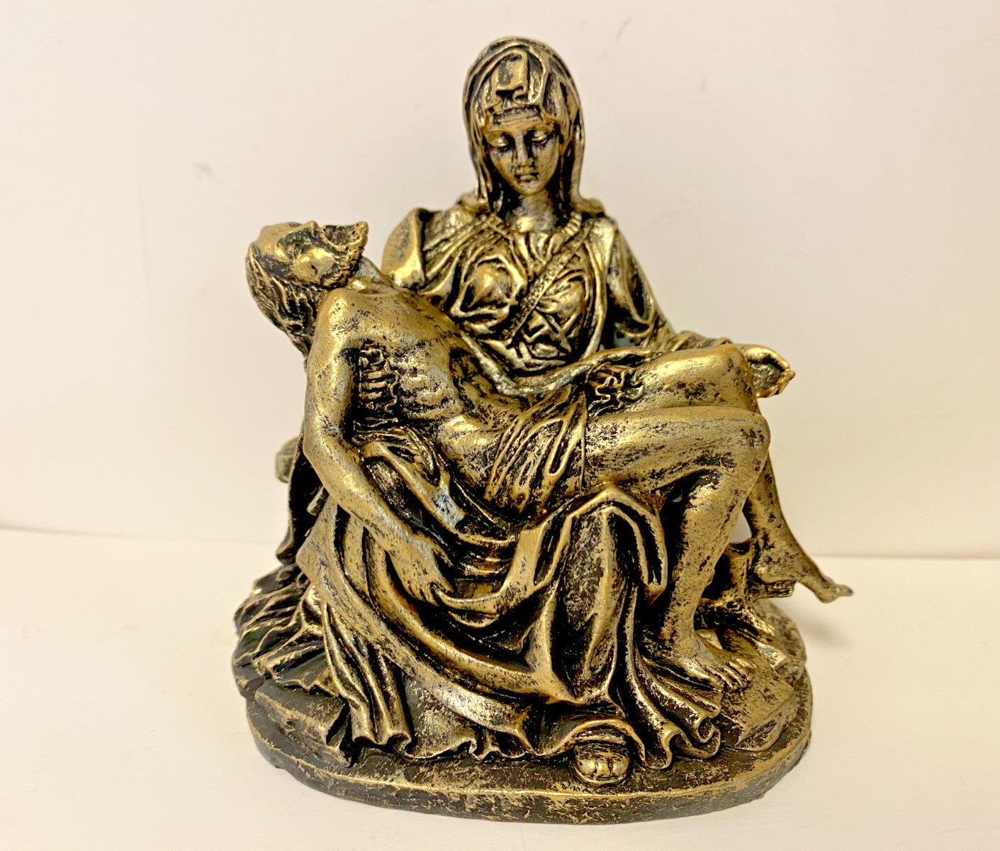 Pieta Bronze Finish Statue, 3,50" New AB-157