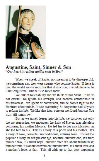 Saint Augustine & Saint Monica Pamphlet/Minibook, by Bob and Penny Lord, New - Journeys of Faith
