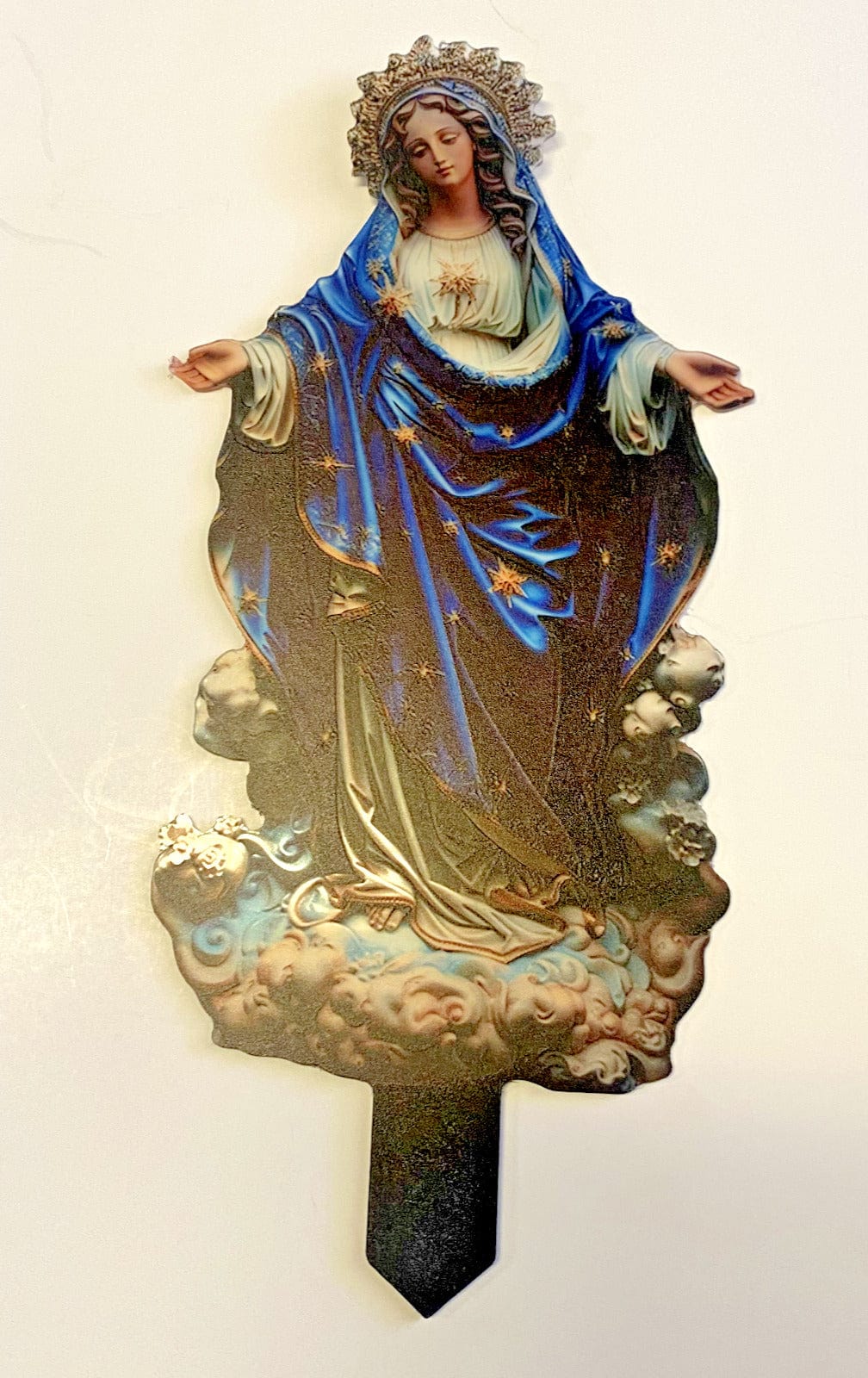 Blessed Mother Image set on Acrylic Plant Stake, New #ALM-06-R2 - Bob and Penny Lord Journeys of Faith
