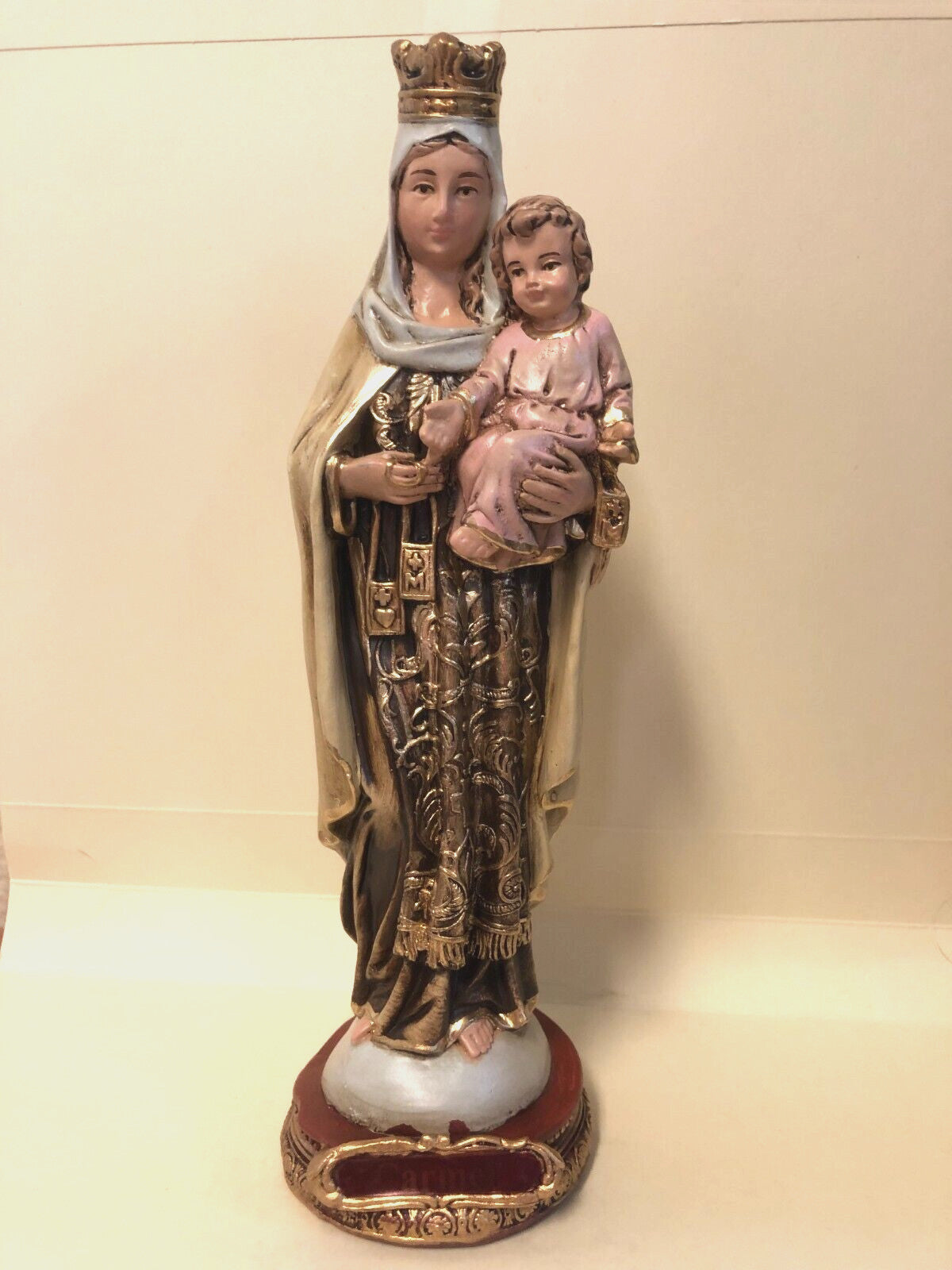 Our Lady of Mount Carmel 9" Statue, New from Colombia #L007