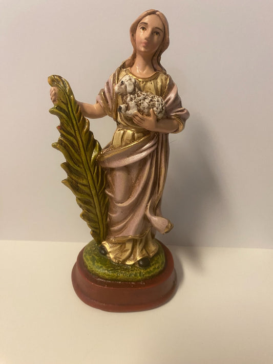 Saint Agnes 5.5" Statue, New From Colombia L012 - Journeys of Faith