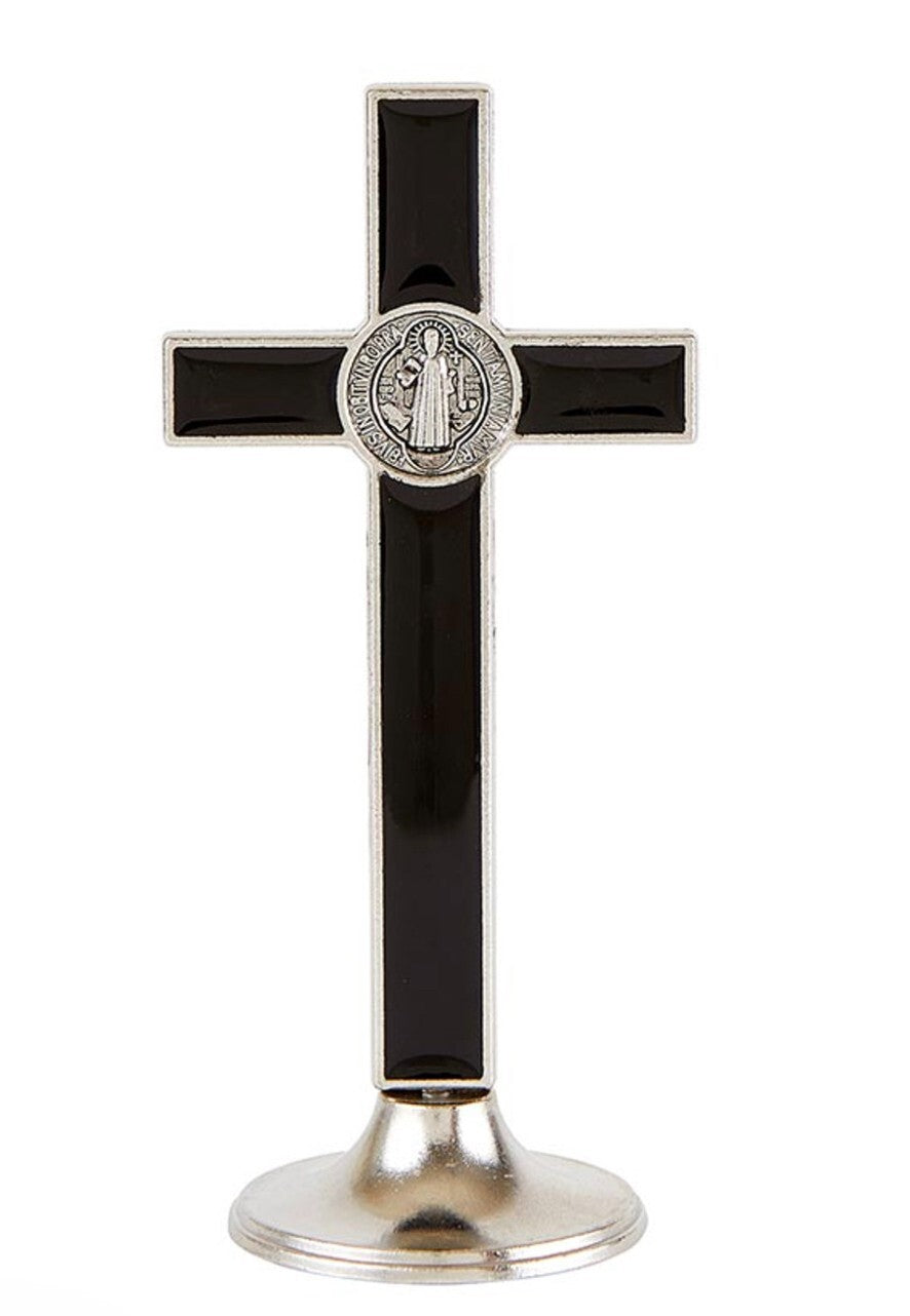 Saint Benedict 4.5" Standing Crucifix, New #MD-070 - Journeys of Faith