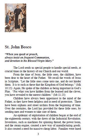 St John Bosco Pamphlet/Minibook, by Bob and Penny Lord - Journeys of Faith