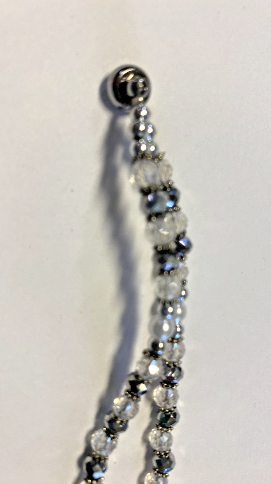 Crystal Magnetic 7" Bracelet with enamel chalice & cross charms, New #AB-79