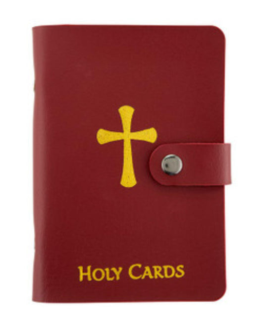 Holy Card Holder 5.25"Maroon Booklet, New - Journeys of Faith