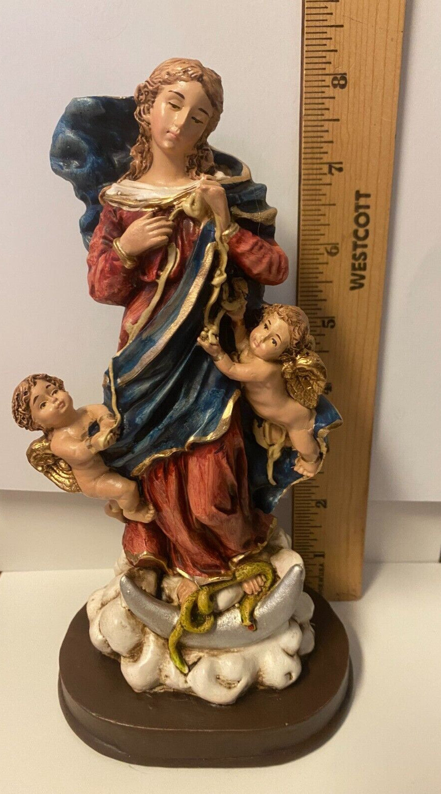 Our Lady Untier (Undoer)of Knots 8" Hand Painted Statue,New from Colombia #L041 - Journeys of Faith