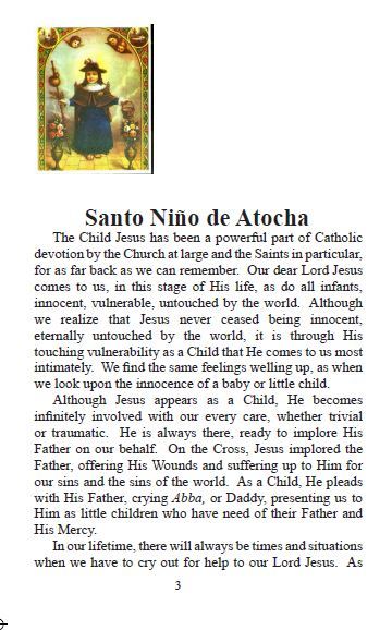 Santo Nino De Atocha Minibook,by Bob and Penny Lord - Journeys of Faith