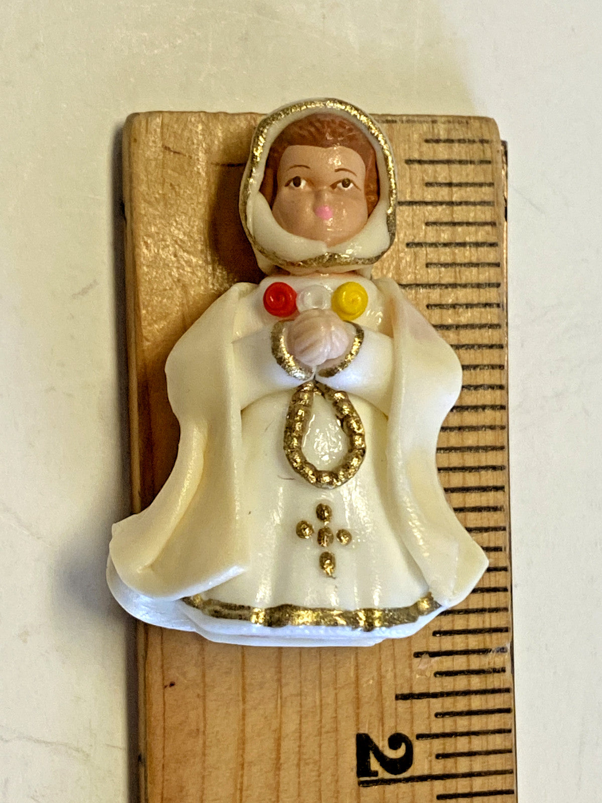 Mystic Rose religious statue, 1.75-inch, from Colombia, part of Christian collectibles, by Bob and Penny Lord.