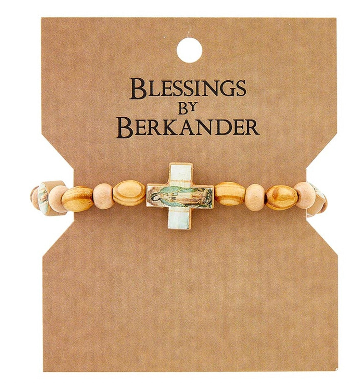 Our Lady of Guadalupe Wood Bead Bracelet, New #MD-046 - Journeys of Faith