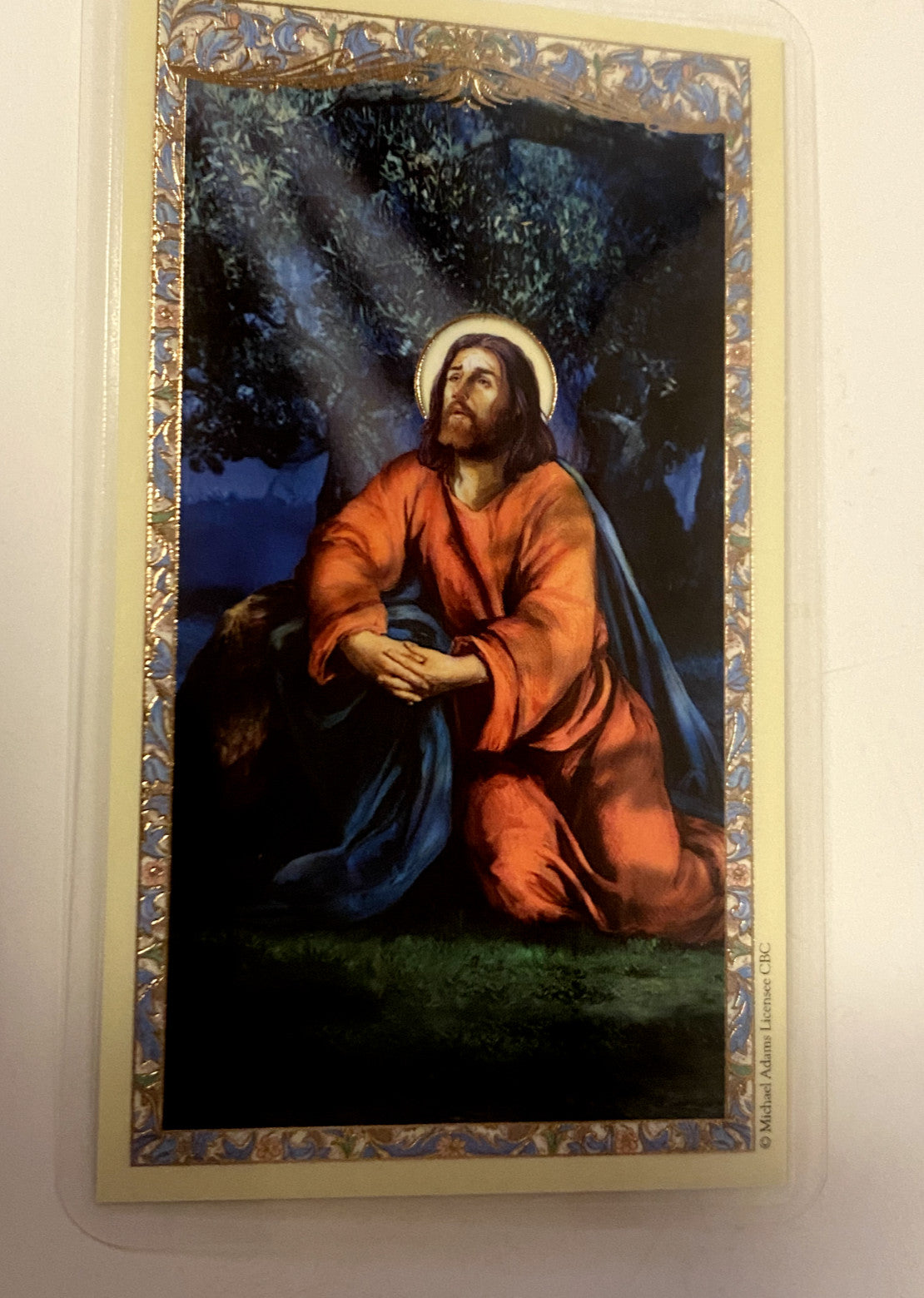 Jesus Christ/"The Power of Prayer " Laminated Prayer Card, New - Journeys of Faith
