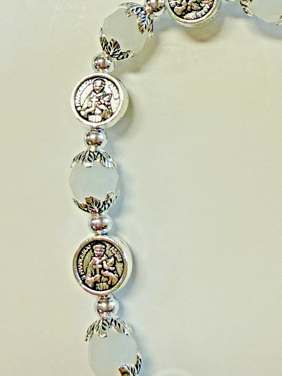 Saint Francis & St Clare of Assisi Crystal Medal Bracelet, New #AB-274-R2 - Journeys of Faith