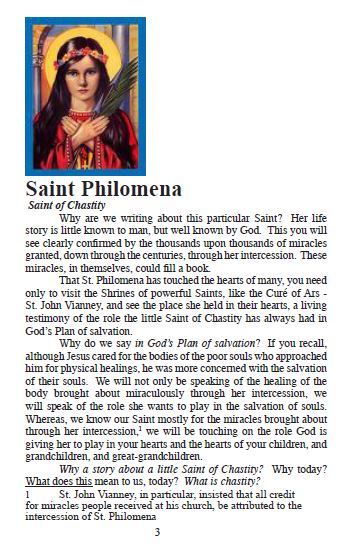 Saint Philomena Pamphlet/Minibook, by Bob and Penny Lord - Journeys of Faith