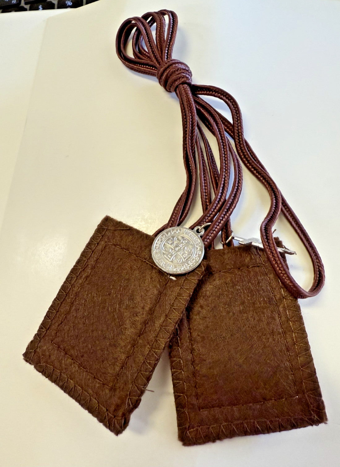 St Michael the Archangel Scapular With Crucifix & St Benedict charms,New #MD-074