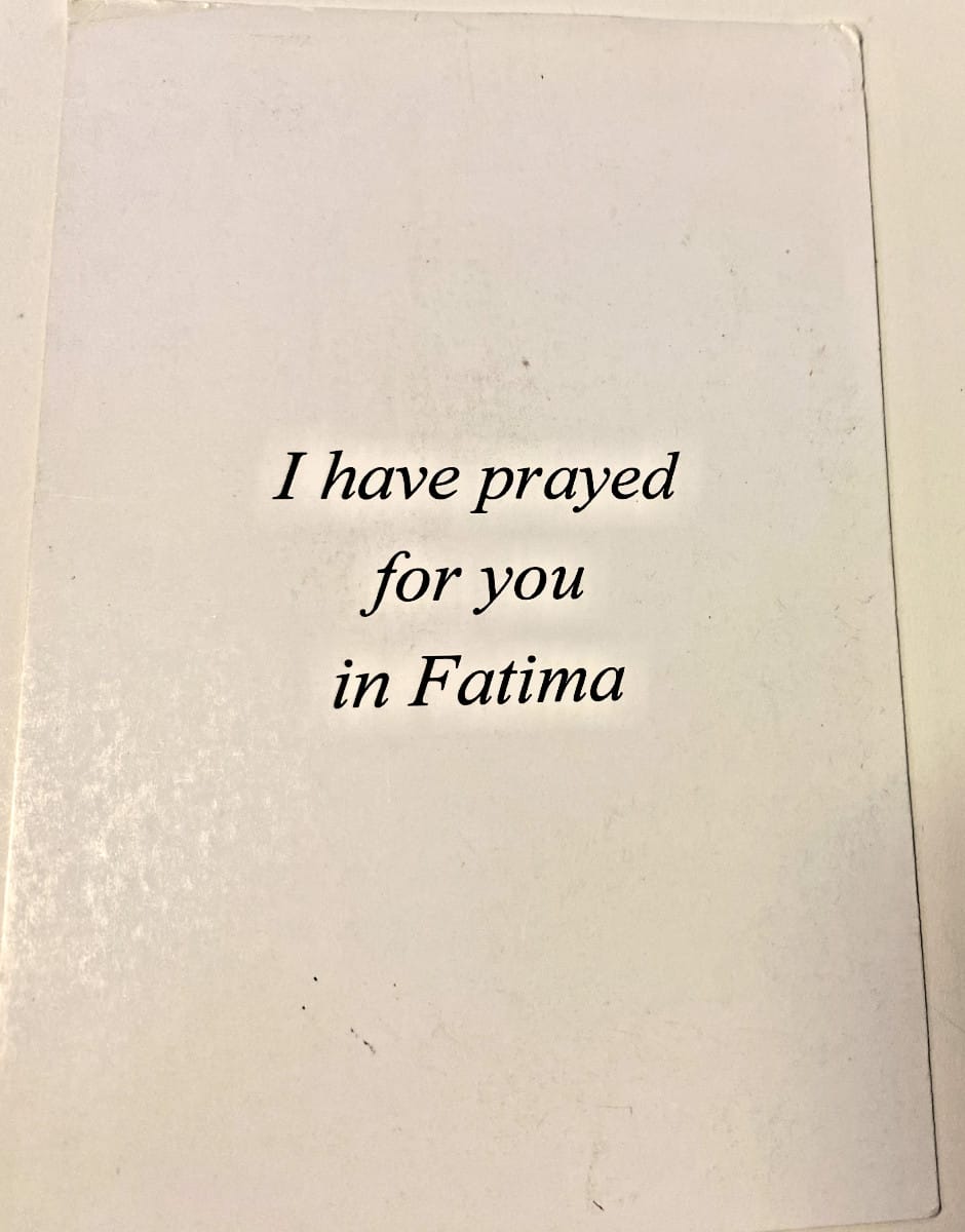 Our Lady of Fatima image print by Journeys of Faith, religious Christian poster from Portugal featuring a spiritual religious artwork.