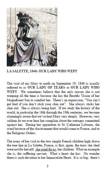 Our Lady of La Salette Pamphlet/Minibook,by Bob and Penny Lord - Journeys of Faith