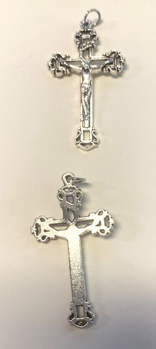 Celtic  Crucifix Pendant 2" Silver Plated,  New #16 - Journeys of Faith