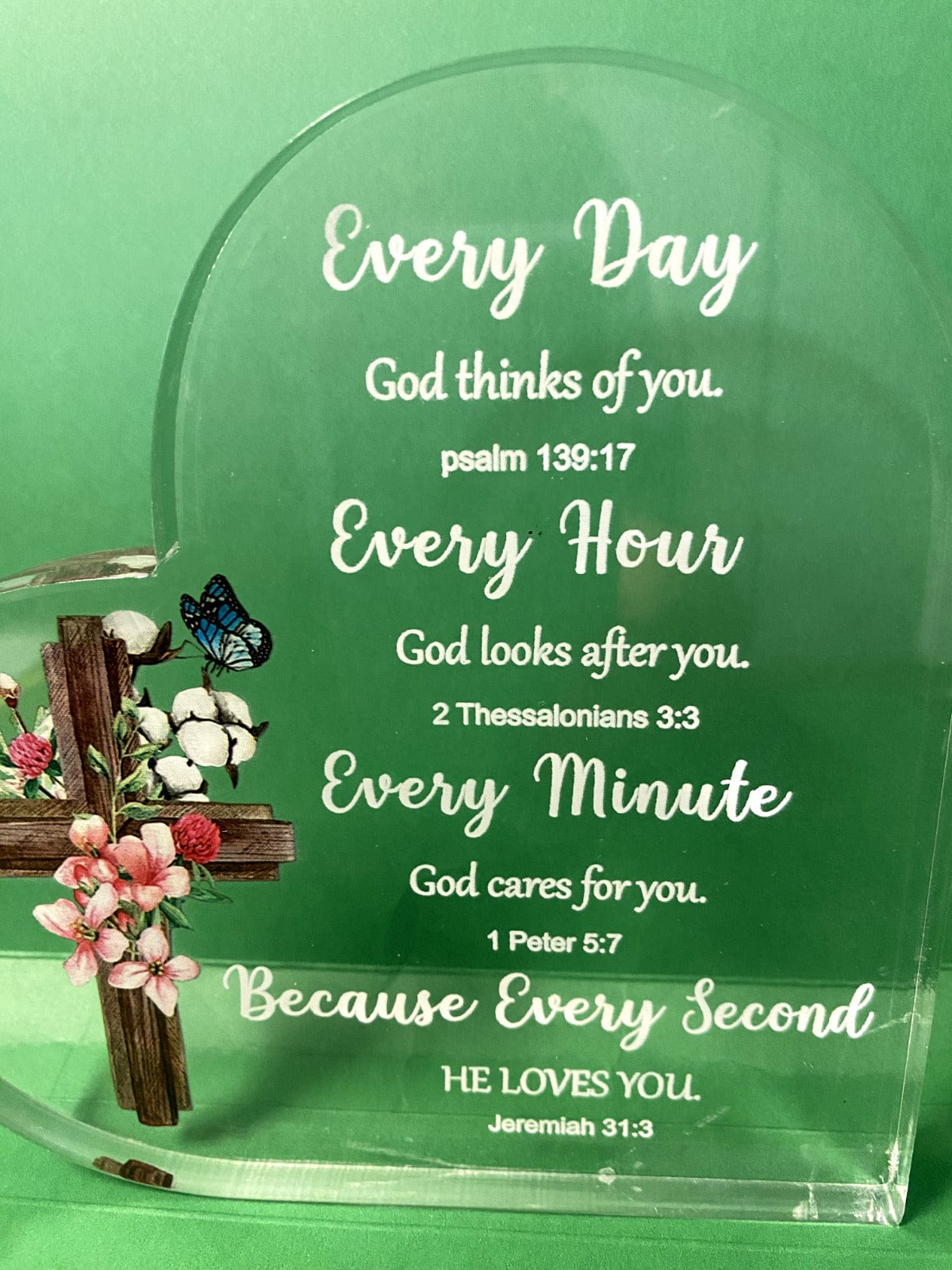 Every Day Different verses from the bible, Acrylic Heart, New #Gftshp - Bob and Penny Lord