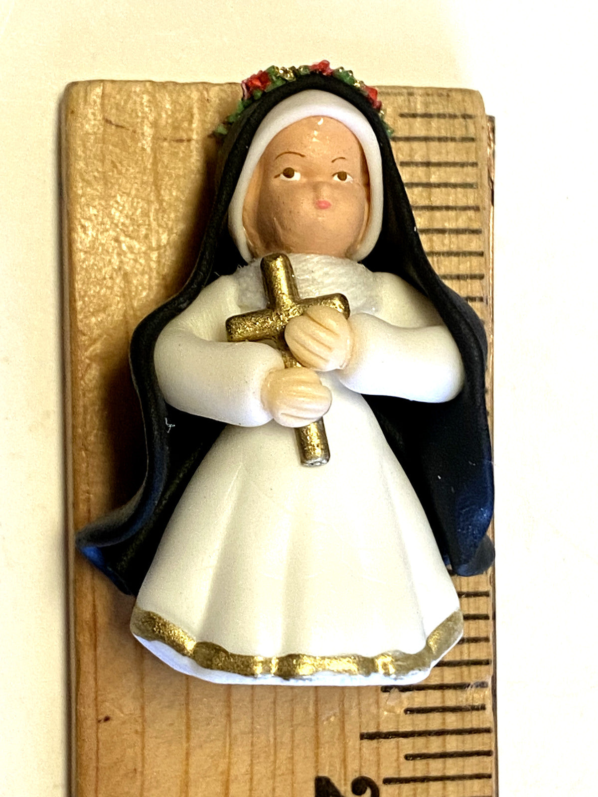 Saint Rose of Lima Miniature 1.75" Statue, New from Colombia #054