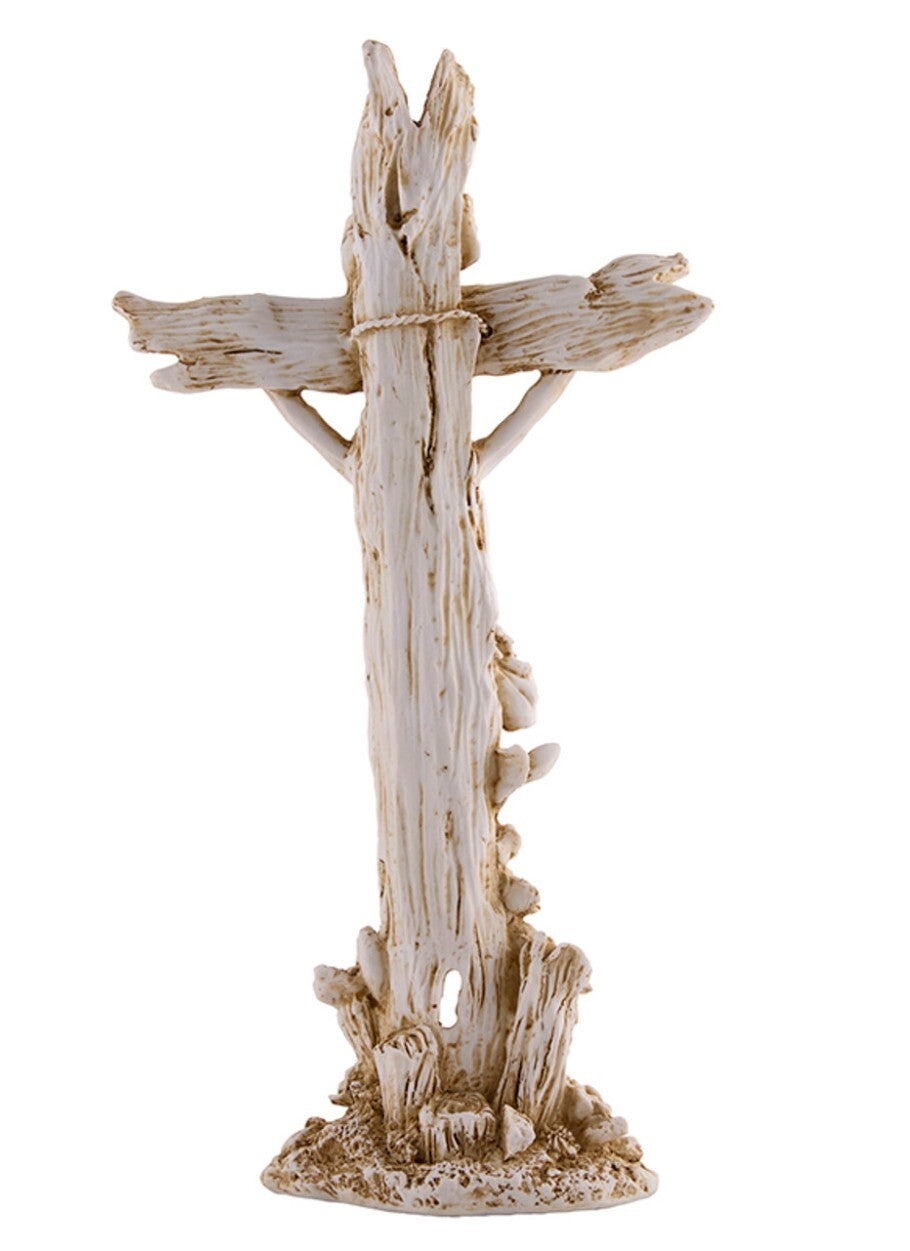 White Roses Distressed 10.75" Standing Crucifix, New #AB-186 - Journeys of Faith