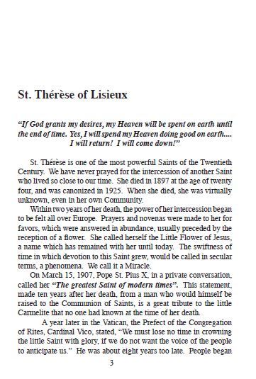 Saint Therese of Lisieux Pamphlet/Minibook, by Bob and Penny Lord - Journeys of Faith