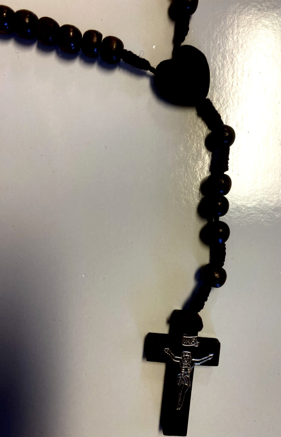 Our Lady of Czestochowa Wood Rosary Box with Rosary, New from Colombia