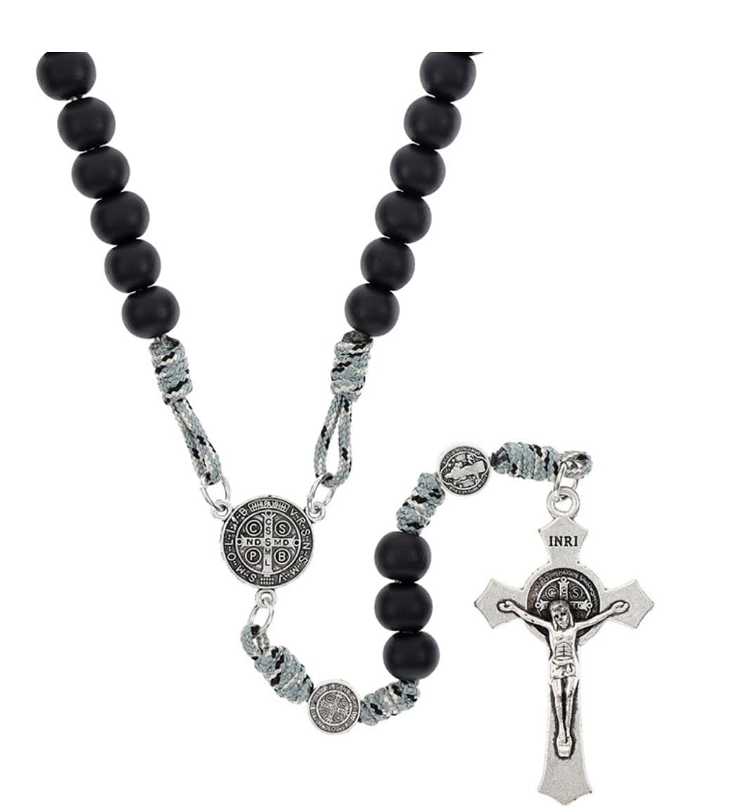 Saint Benedict Paracord Black Rosary, New #Gftshp-100 Journeys of Faith Collectibles:Religion & Spirituality:Christianity:Rosaries