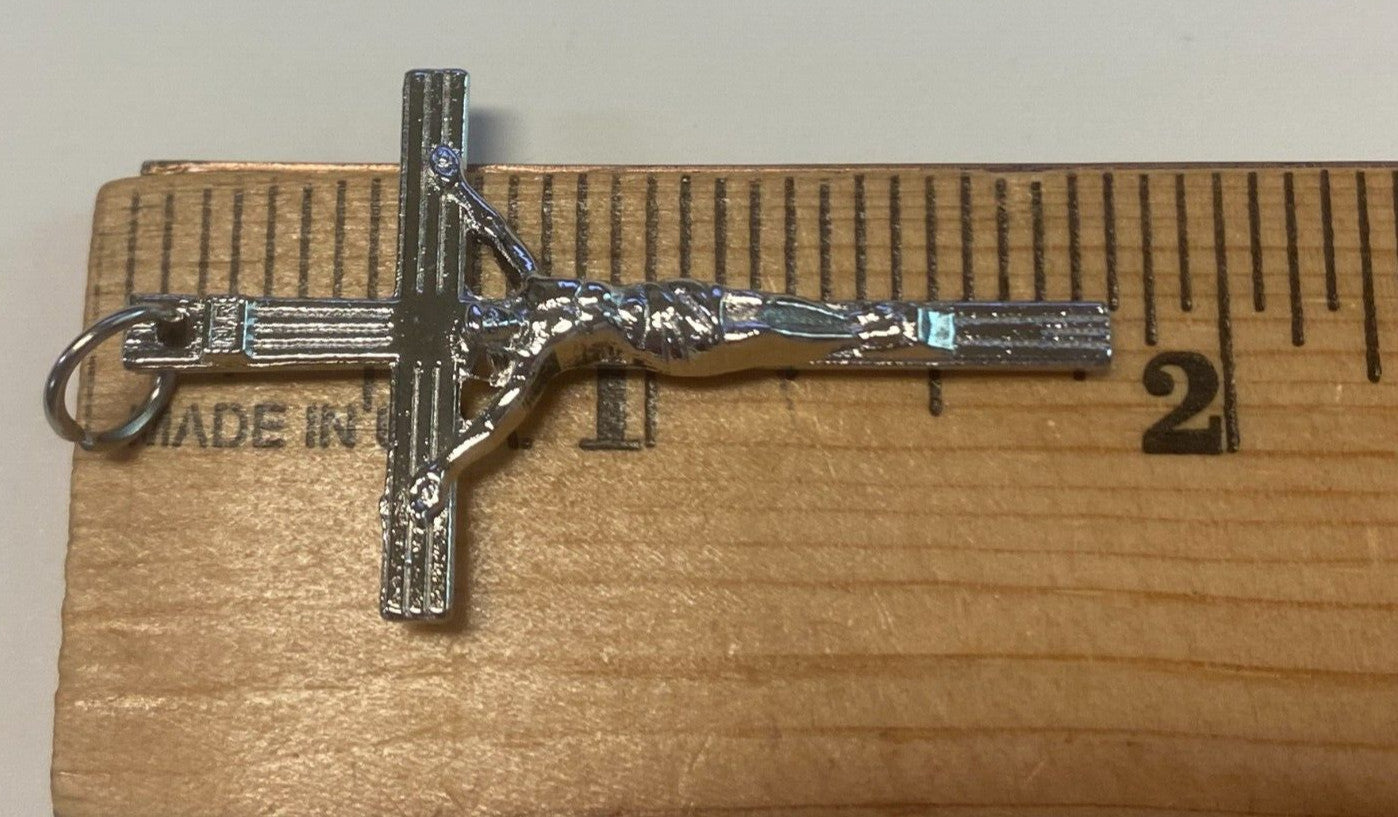 Silver Plated 1.75" Crucifix Pendant,  New #10 - Journeys of Faith
