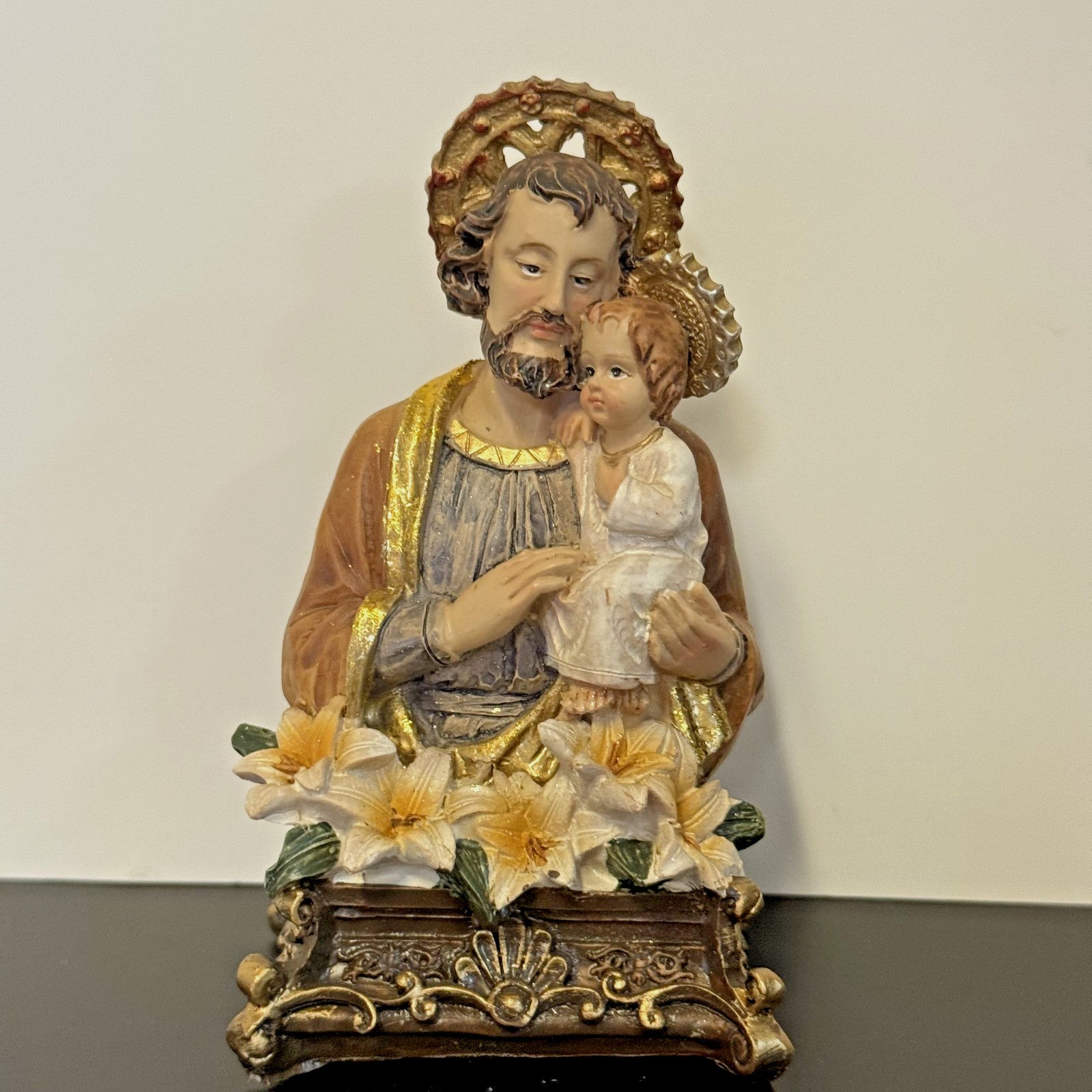 Saint Joseph with Child Bust 4.5" Statue, New #Giftshp-42 - Journeys of Faith