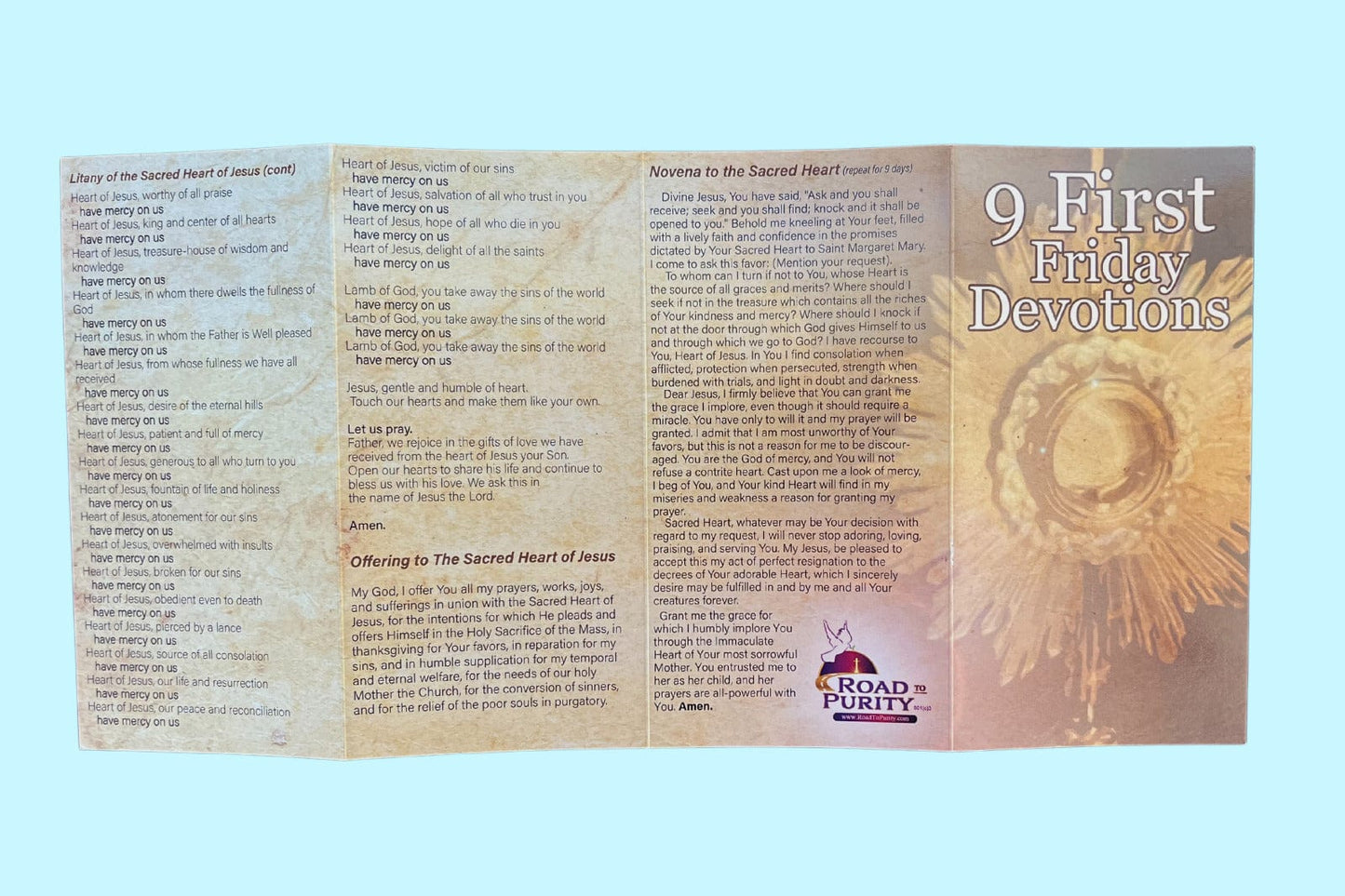 9 First Friday Devotions Folded Prayer Card - Bob and Penny Lord Journeys of Faith
