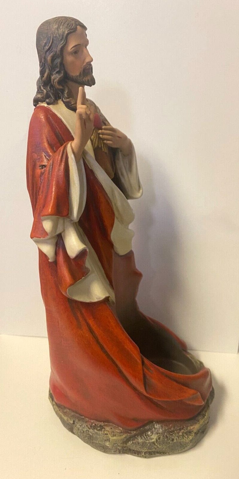 Sacred Heart Of Jesus Candle Holder 10" Statue, New #RM-025 - Bob and Penny Lord Journeys of Faith