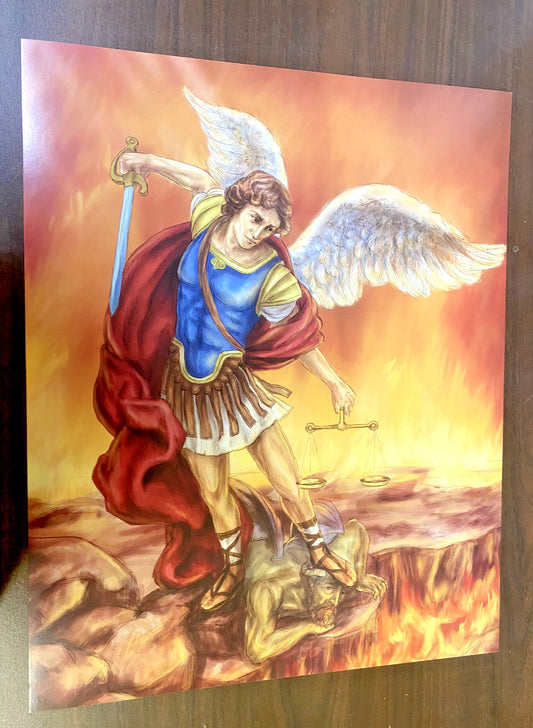 Saint Michael The Archangel 16" x 20" Poster, New.  AB-066 - Journeys of Faith