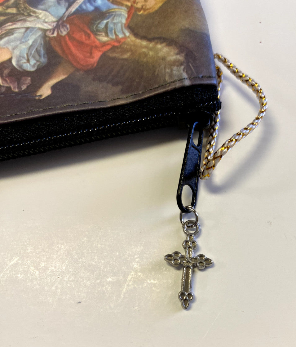 Saint Michael the Archangel Rosary Small 3.25" Pouch, New - Journeys of Faith