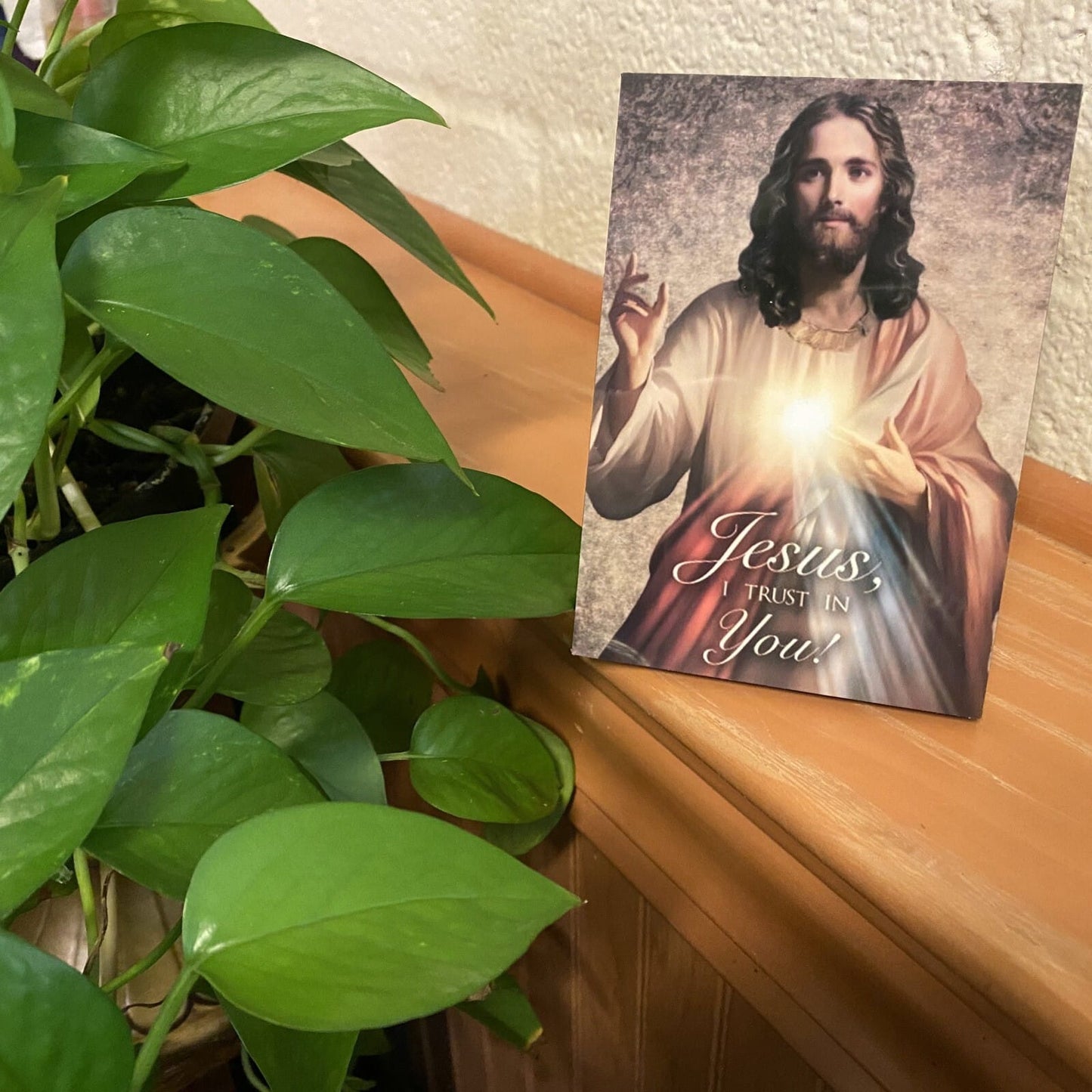 Divine Mercy 5-inch wood plaque by Bob and Penny Lord Journeys of Faith, Christian religious collectible with spiritual imagery.