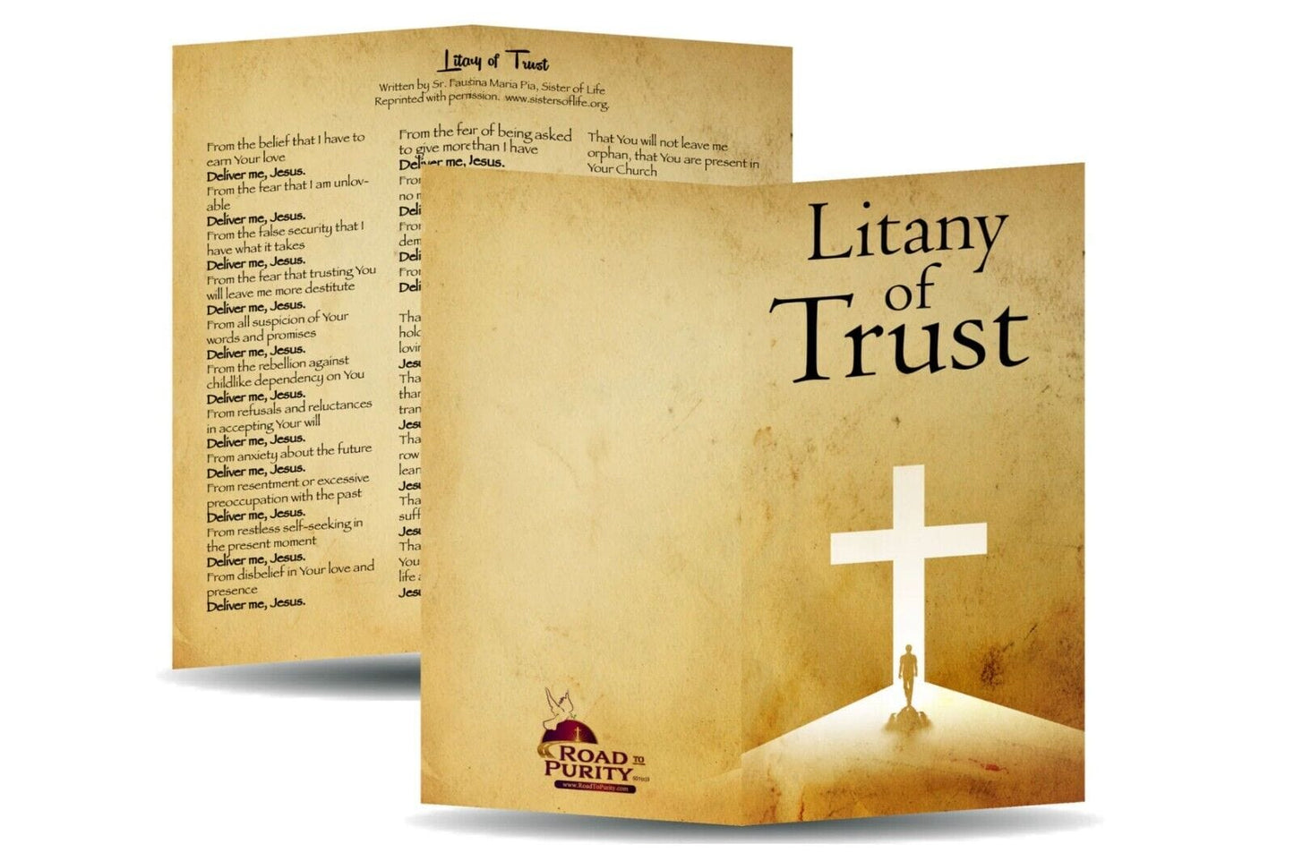 Litany of Trust Folded Prayer Card - Bob and Penny Lord Journeys of Faith