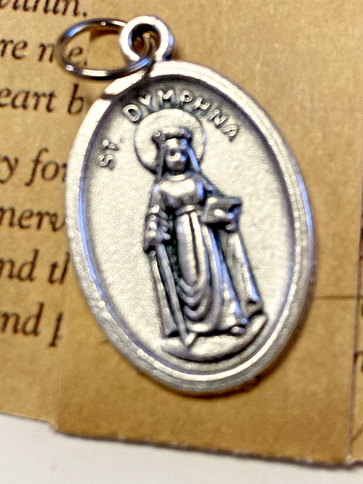 Saint Dymphna Patron of Mnetal Disorders Prayer Card Medal, New #PCM-012 - Bob and Penny Lord
