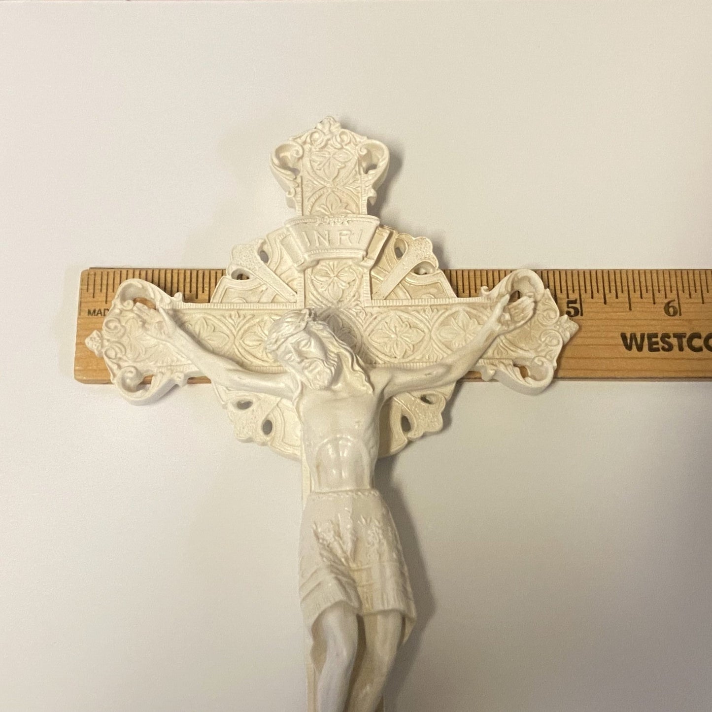 Whitewash 9" Wall Crucifix , New #AB-171