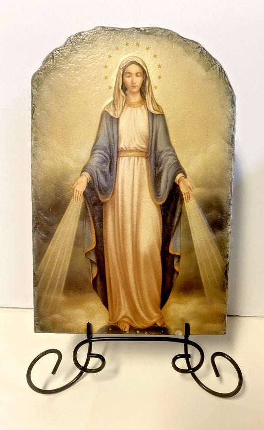 Our Lady of Grace 8.75" Arched Tile Plaque,  New #AB-219 **LAST ONE** - Journeys of Faith